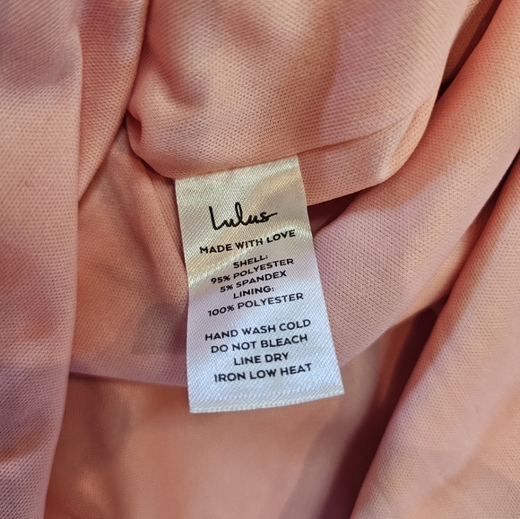 Lulus After Hours Strapless Maxi Dress Blush Pink Ruffled Side Slit Gown Size XS - Picture 10 of 12